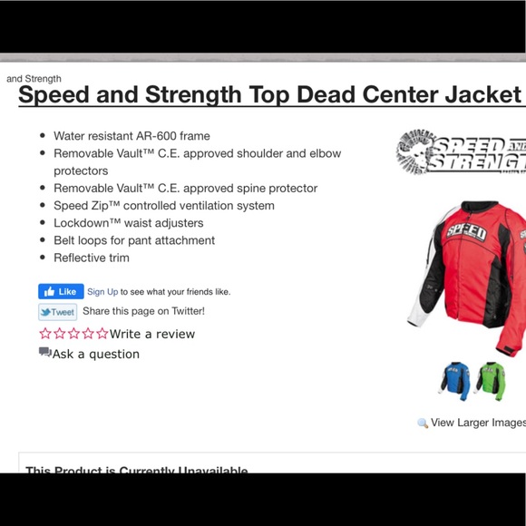 Motorcycle Speed and Strength Dead Top Center Textile Jacket Size XL - Picture 11 of 12